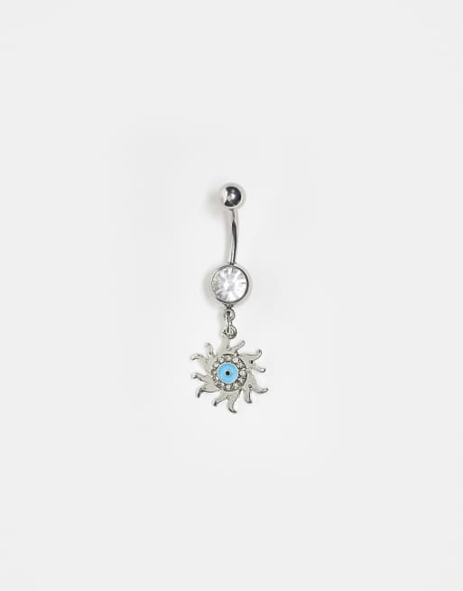 Kingsley Ryan - Piercing per ombelico color argento con ciondolo a sole
