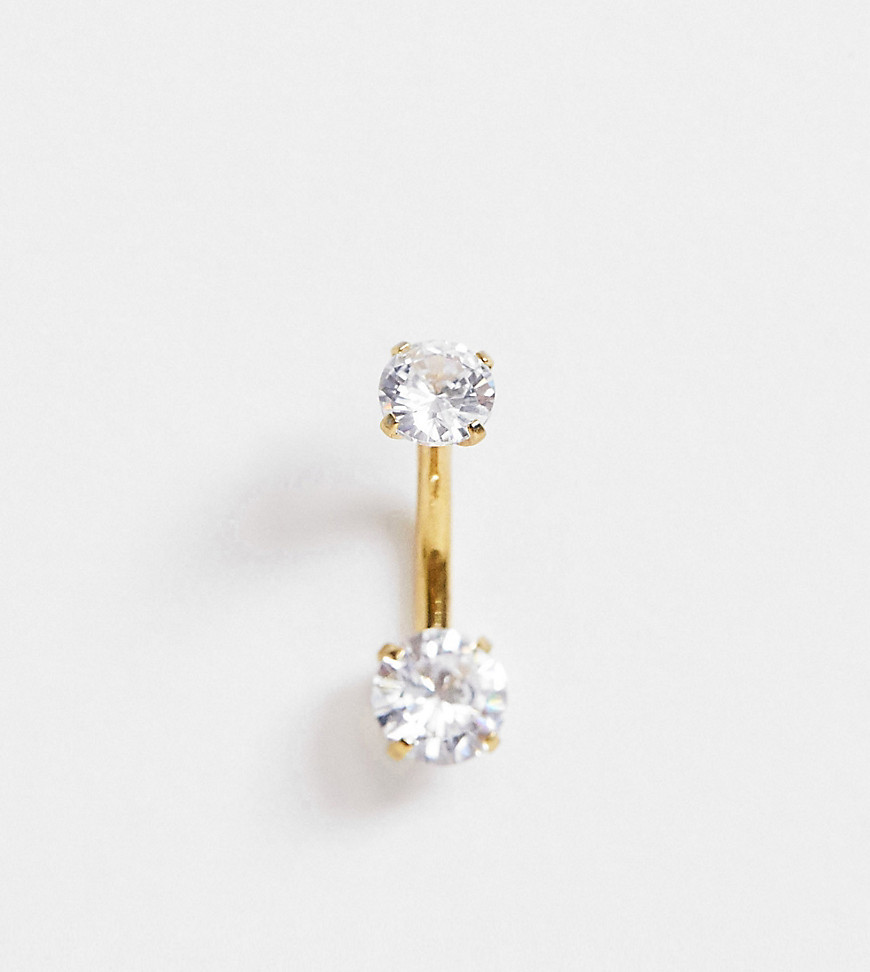 Kingsley Ryan - Piercing per ombelico oro con cristalli-Argento