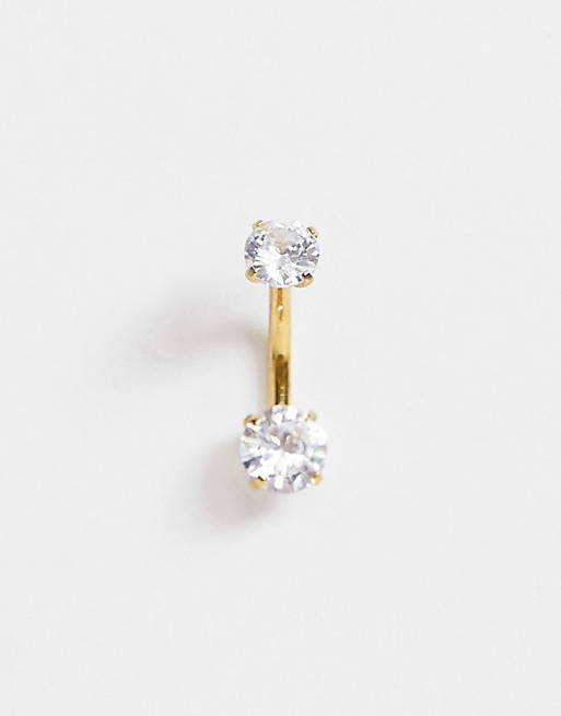 Kingsley Ryan - Piercing per ombelico oro con cristalli