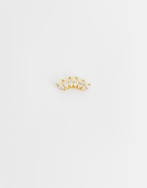 Kingsley Ryan - Piercing pour labret à pétales sertis de cristaux - Doré - view 1