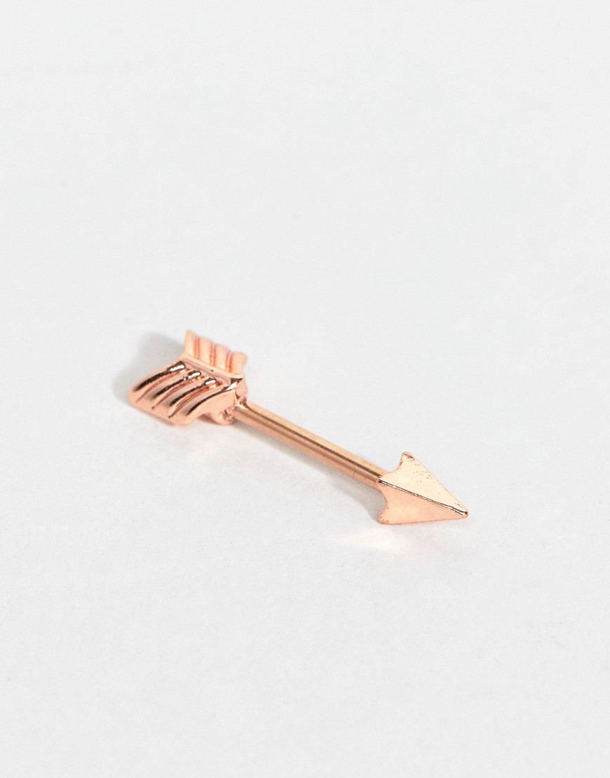 Kingsley Ryan — Plated Arrow — rosen-guldfarvet stav til brystvorten i rustfrit stål