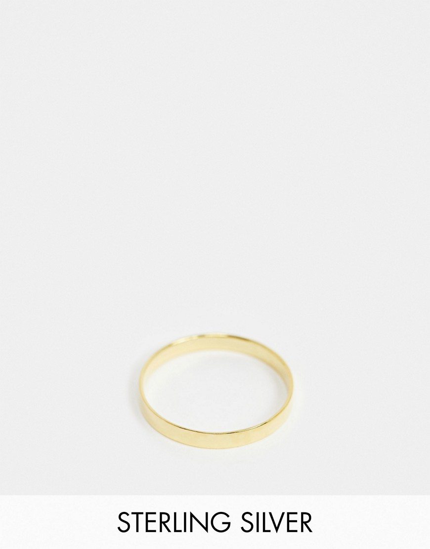 Kingsley Ryan - Platte ring van echt zilver 3mm-Goud