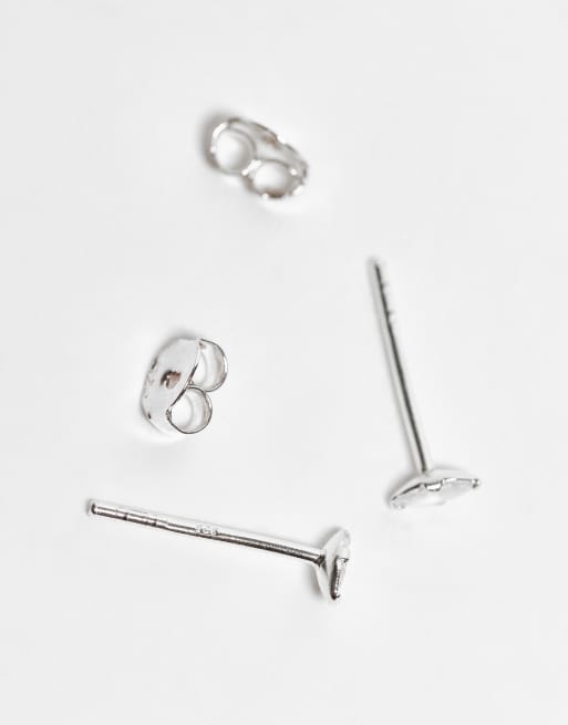 Kingsley Ryan – Rautenförmige Ohrstecker aus Sterlingsilber mit kleinem, eingefasstem Schmuckstein, 2 von 3