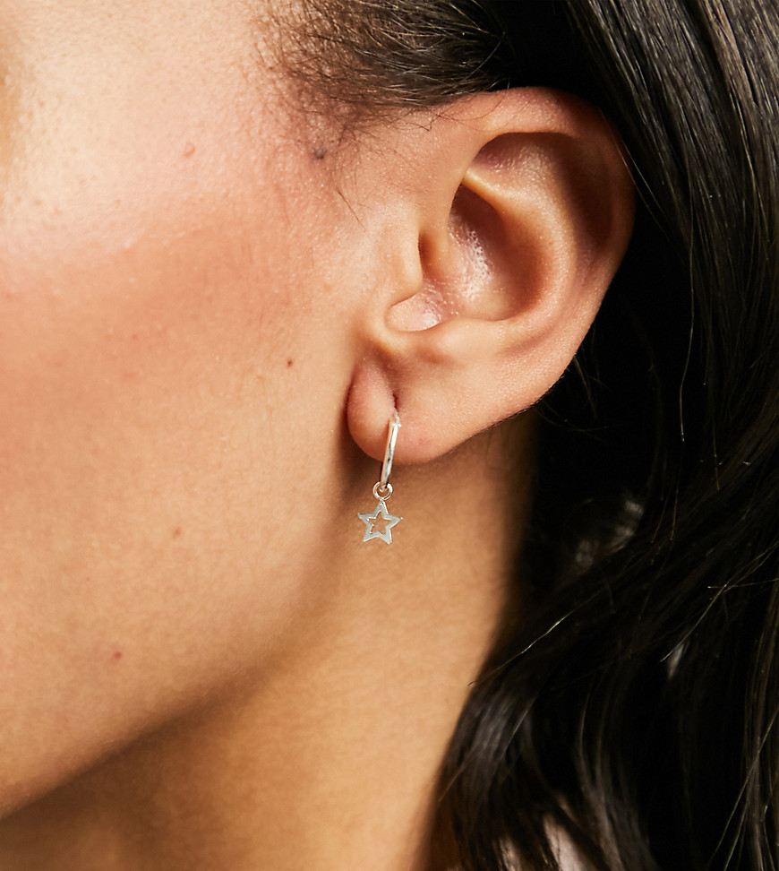 Kingsley Ryan Recycled sterling silver asymmetric earrings in star and moon