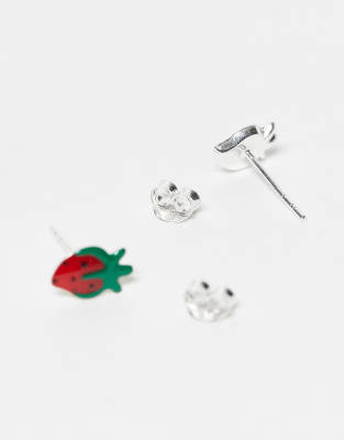 Kingsley Ryan Red Strawberry Stud Earrings