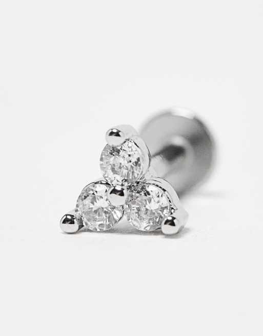 Kingsley Ryan - Ørering i labret- og klyngestil med imiteret ædelsten i sterlingsølv , 4 af 4