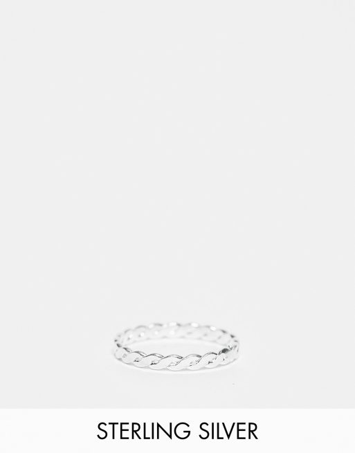Kingsley Ryan – Ring aus Sterlingsilber in Silber mit verdrehtem Design