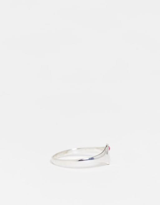 Kingsley Ryan – Ring i sterlingsilver med månadsstenen för oktober, rosa kristall, 3 av 4