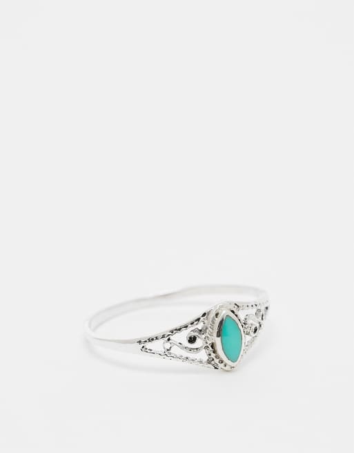 Kingsley Ryan – Ring i sterlingsilver med turkos sten i tårdroppe design