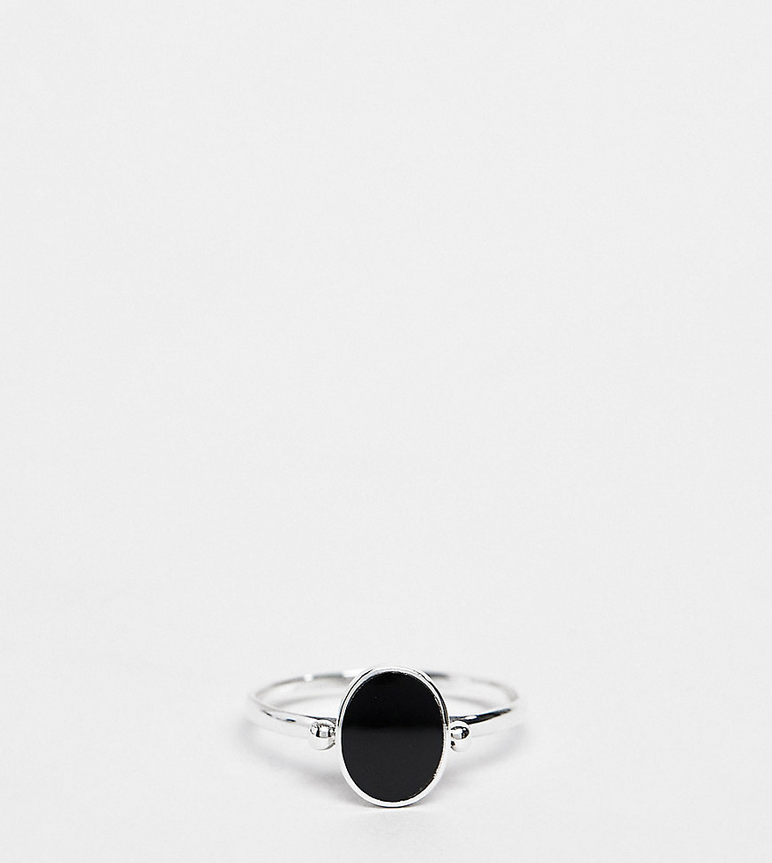 Kingsley Ryan - Ring i sterlingsølv med sort oval sten