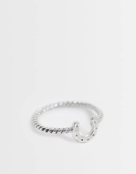 Kingsley Ryan - Ring med snoet design og hestesko-symbol i sterlingsølv - view 1