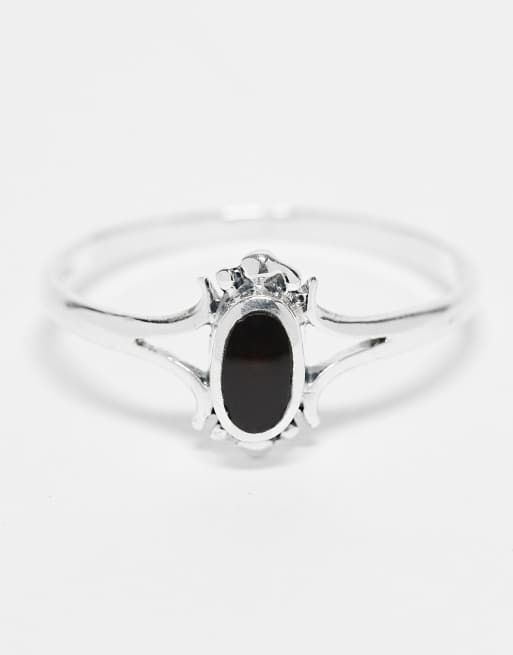 Kingsley - Ryan - Ring met zwarte ovale onyx in sterling zilver, 3 van 3