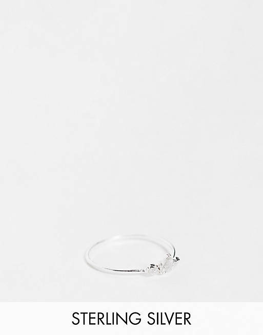 Kingsley Ryan ring with triple crystal petal in sterling silver