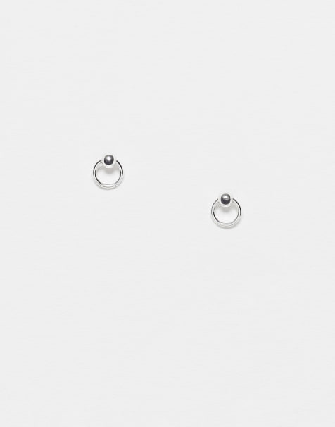 Kingsley Ryan round ball stud earrings in sterling silver - view 1
