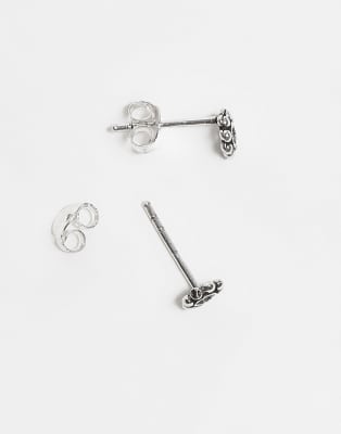 Kingsley Ryan Round Flower Stud Earrings