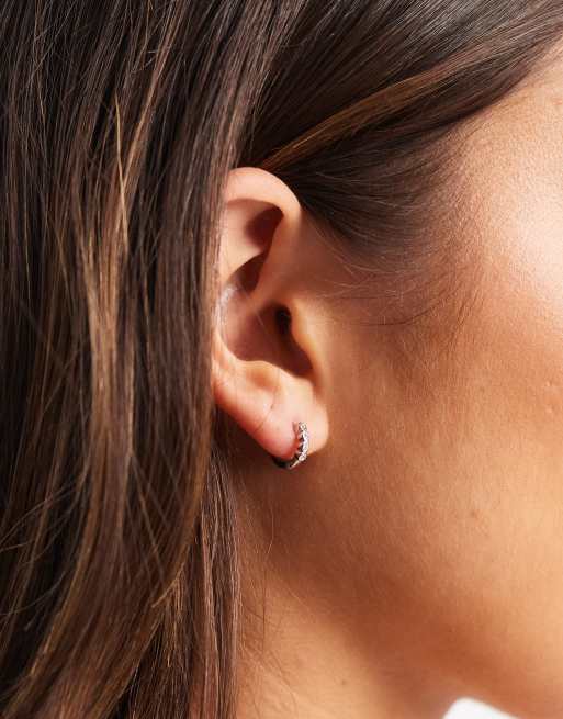 Kingsley Ryan – Runda creoler med strass i sterlingsilver på 8mm, 3 av 3