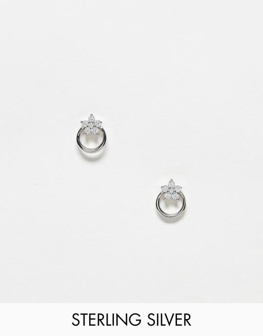 Kingsley Ryan – Runde Ohrstecker aus Sterlingsilber in Silber mit Schmuckstein-Cluster