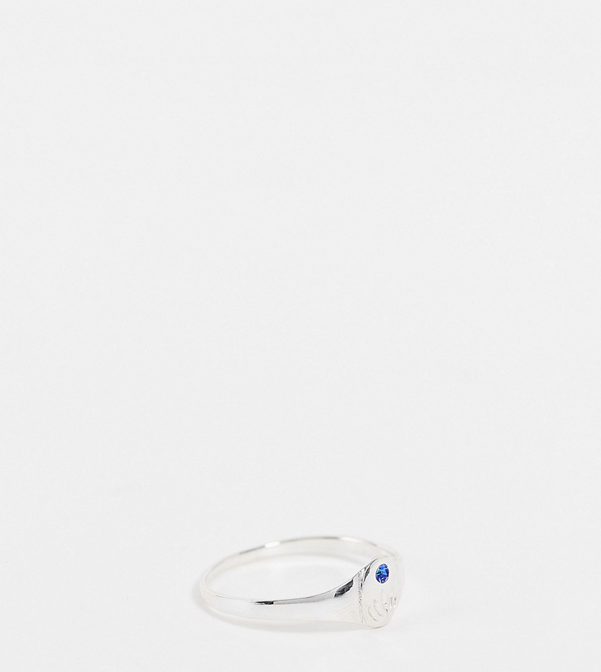 Kingsley Ryan September birthstone ring in sterling silver with sapphire crystal