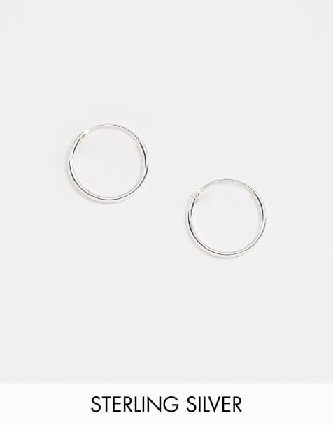 Kingsley Ryan – Set med creoler i sterlingsilver, 12mm - endast hos ASOS - view 1