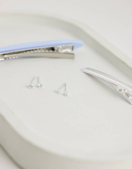 Kingsley Ryan - Set van 2 paar oorknopjes met kristal in sterling zilver, 2 van 4