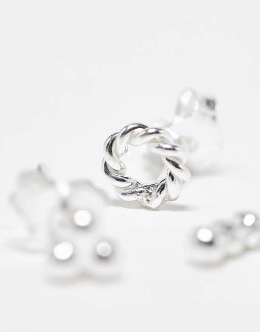 Kingsley Ryan - Set van 3 paar oorknopjes met parel van sterling zilver, 4 van 4