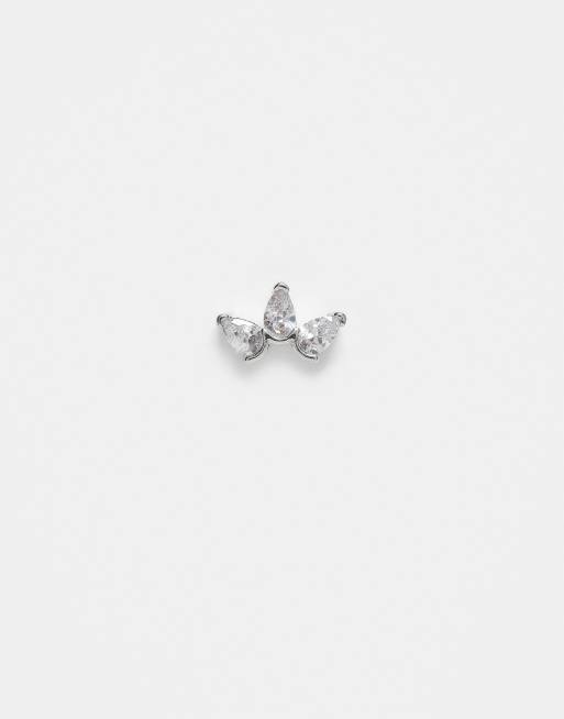 Kingsley Ryan – Silberfarbenes Labret-Ohrenpiercing aus Stahl mit kleinem Blütenblätter-Design, 3 von 3