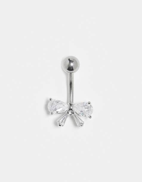 Kingsley Ryan – Silverfärgad navelpiercing i stål med rosett - view 1
