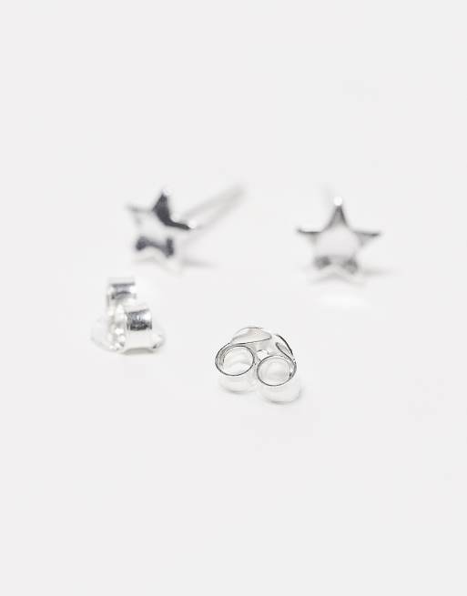 Kingsley Ryan – Silverfärgade stiftörhängen med stjärndesign, 3 av 3