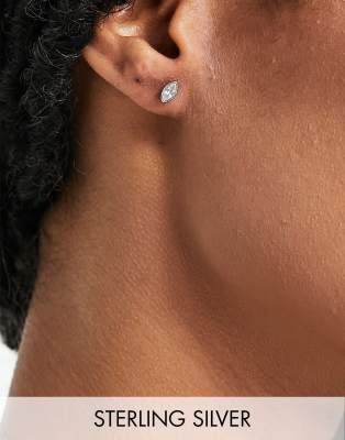 Kingsley Ryan Kingsley Ryan single piercing crystal eye stud earring in silver