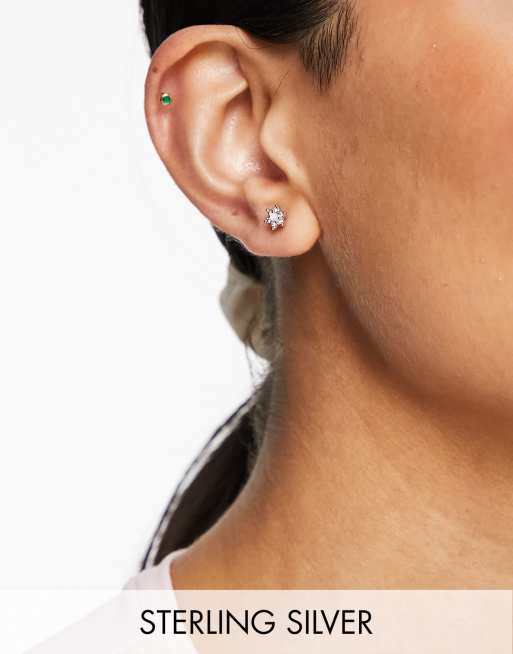 Single silver sale stud earring