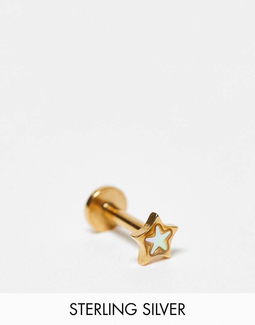 Kingsley Ryan single piercing stud earring in opal star-Silver