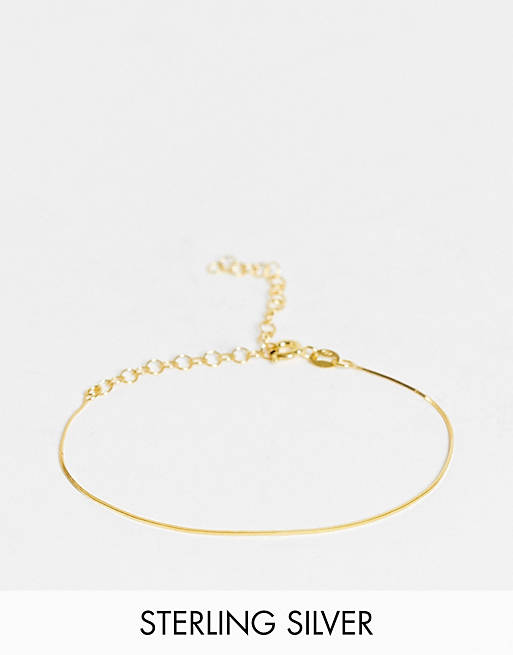 Kingsley Ryan slinky flat chain bracelet in sterling silver gold plate