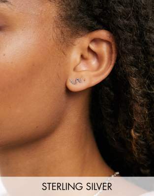 Kingsley Ryan  Srebrne kolczyki-wkr?ty z motywem w??a-Srebrny Srebrny