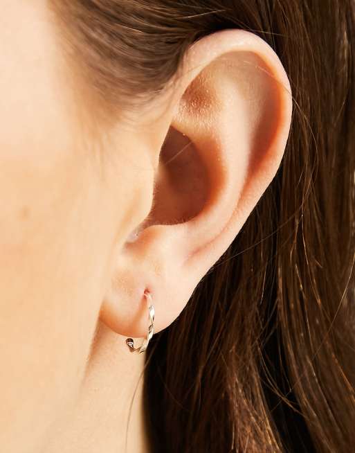 Kingsley Ryan - Snoede 12 mm hoop-øreringe i sterlingsølv