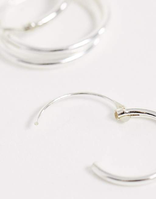 Kingsley Ryan - Sæt med 12 mm hoop-øreringe i sterlingsølv - Kun hos ASOS, 4 af 4