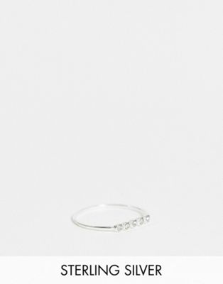 Kingsley Ryan stacking band ring with crystals in sterling silver