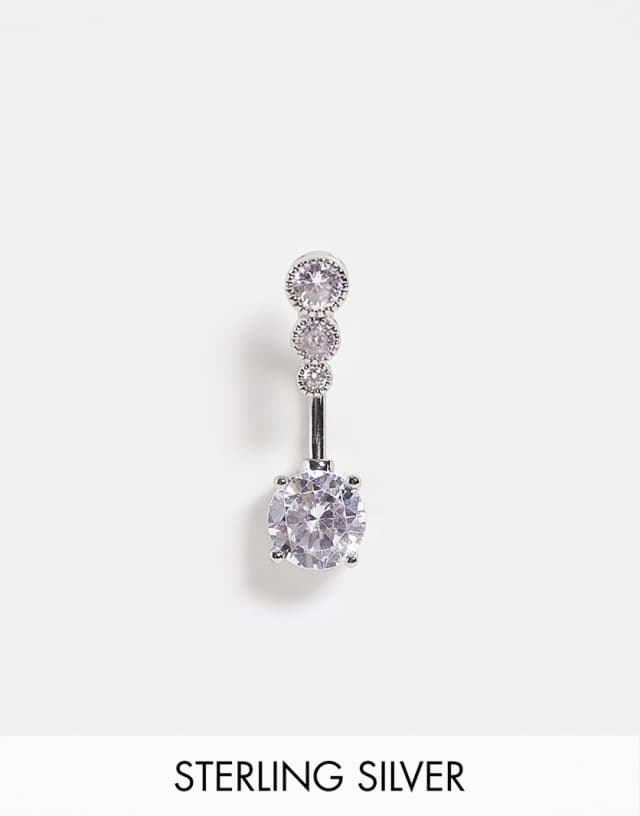 Kingsley Ryan stainless steel graduated crystal belly bar