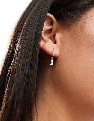 Kingsley Ryan Kingsley Ryan star and moon charm hoop earrings in sterling silver