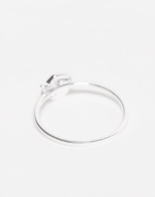 Kingsley Ryan Star And Moon Gemset Band Ring In Silver