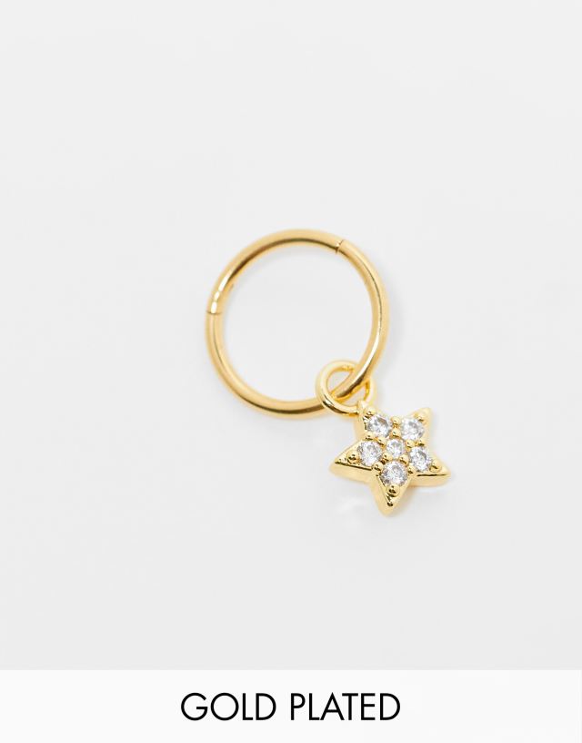 Kingsley Ryan - star charm clicker earring in gold plated