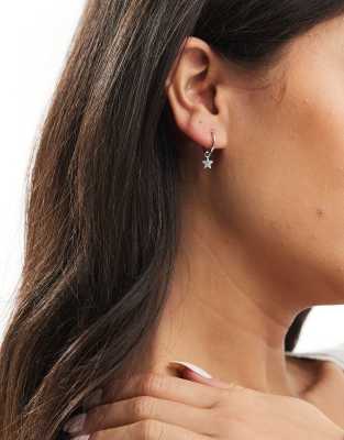 Kingsley Ryan Kingsley Ryan star charm hoop earrings in sterling silver