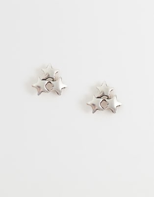Kingsley Ryan Star Cluster Stud Earrings In Silver