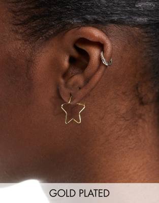 Kingsley Ryan Kingsley Ryan star hoop earrings in gold plated