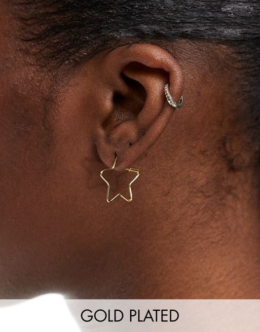  Kingsley Ryan star hoop earrings in gold plated