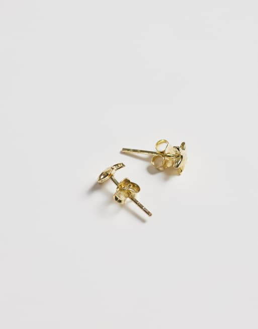 Kingsley Ryan star stud earrings in gold plated silver, 3 of 4