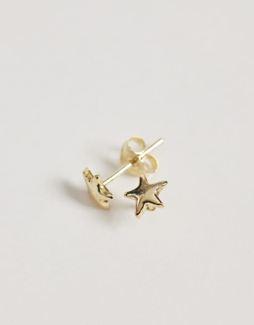 Kingsley Ryan star stud earrings in gold plated silver, 4 of 4