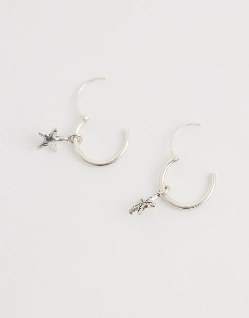 Kingsley Ryan starfish charm hoop earrings in sterling silver, 3 of 4