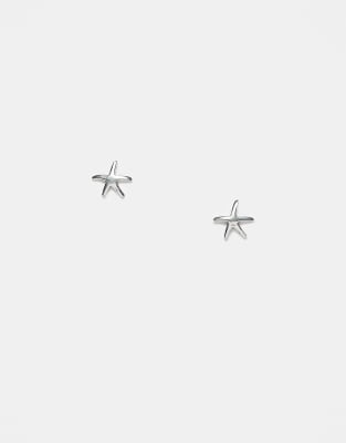 starfish stud earrings in sterling silver
