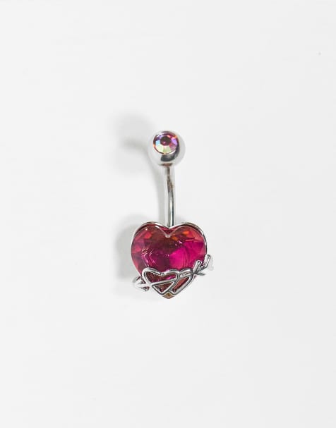 Kingsley Ryan steel heart belly bar - view 1