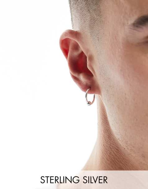 Mens thin hot sale hoop earrings